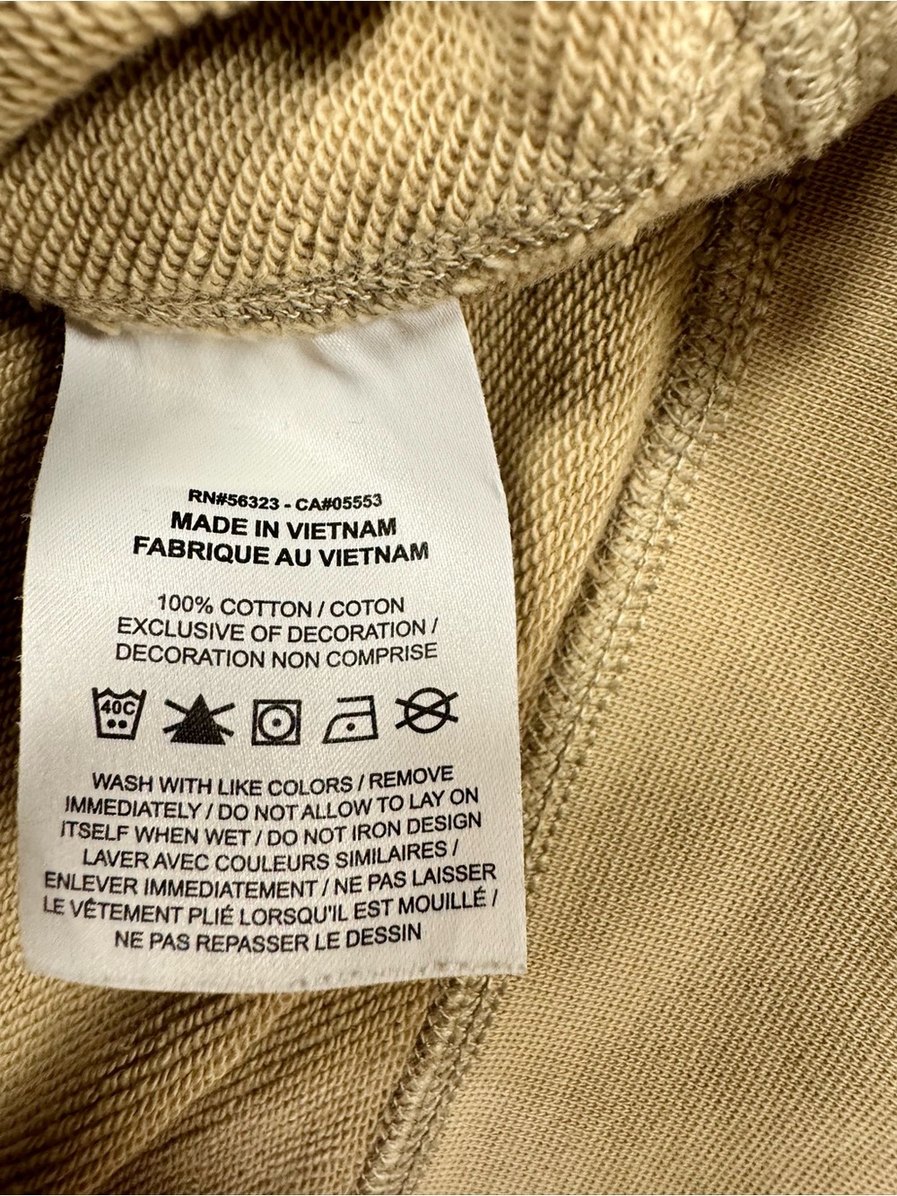 Nike Men's XXL Tan Beige 100% Cotton Crewneck Sweatshirt Embroidered Swoosh - Picture 4 of 7